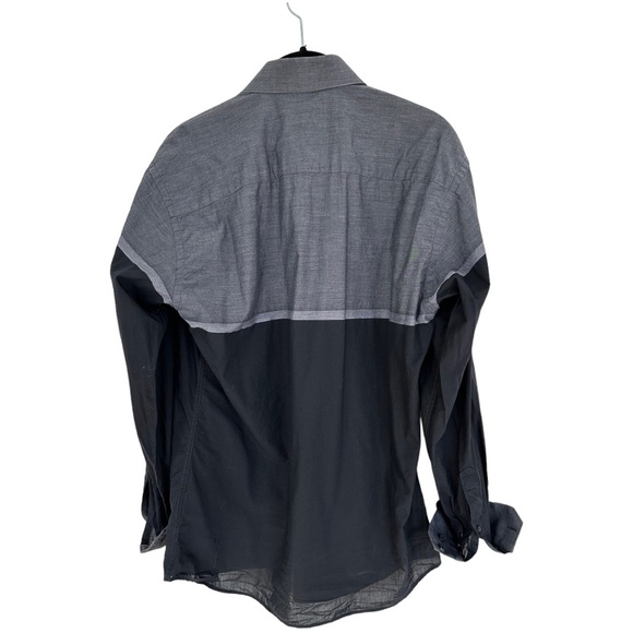 Jared Lang Gray & Black Two Toned Button Down Shirt Size Medium - Picture 9 of 12